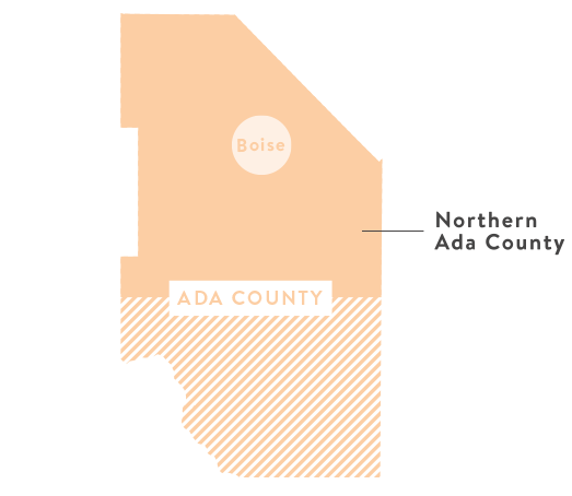 Map showing Northern Ada County