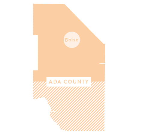 map of Northern and Southern Ada County Idaho
